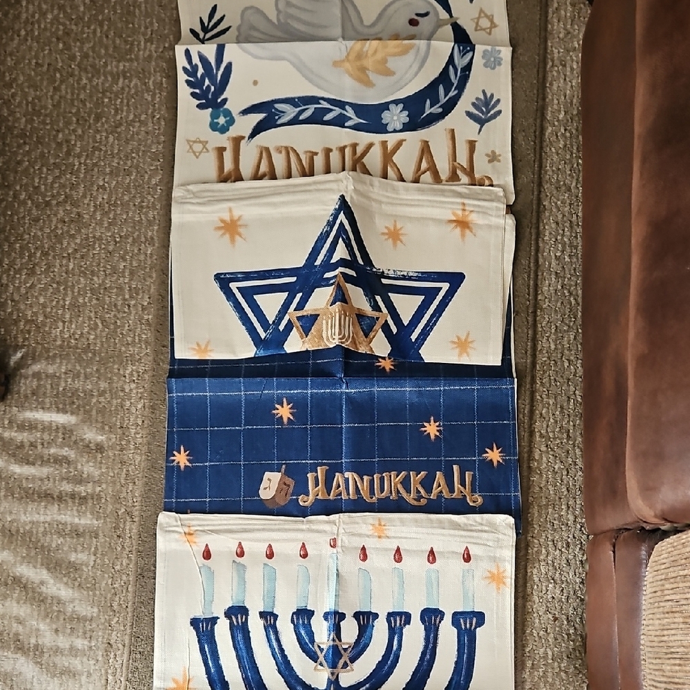 Hanukkah Themed Decorative set of 4 pillow covers 19"x19 & one half